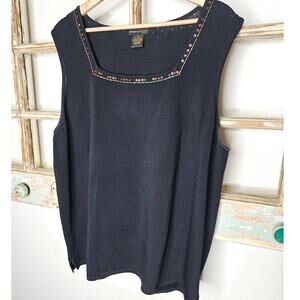 Black Sleeveless Sweater by Grace Dane Lewis Size 3X